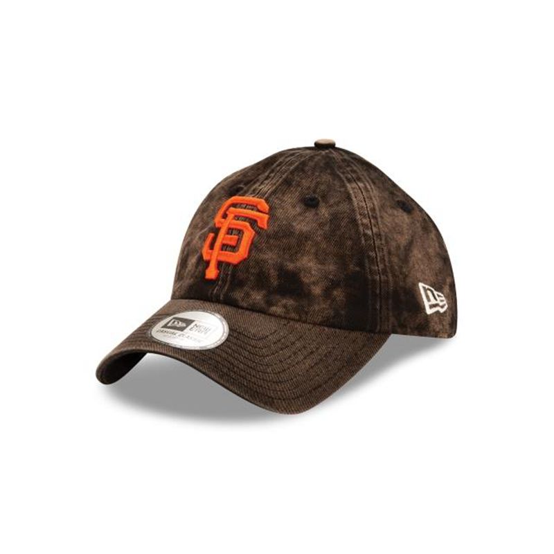 MLB San Francisco Giants Hand Brush Wash Casual Classic Adjustable (LKL7293) - Black New Era Caps